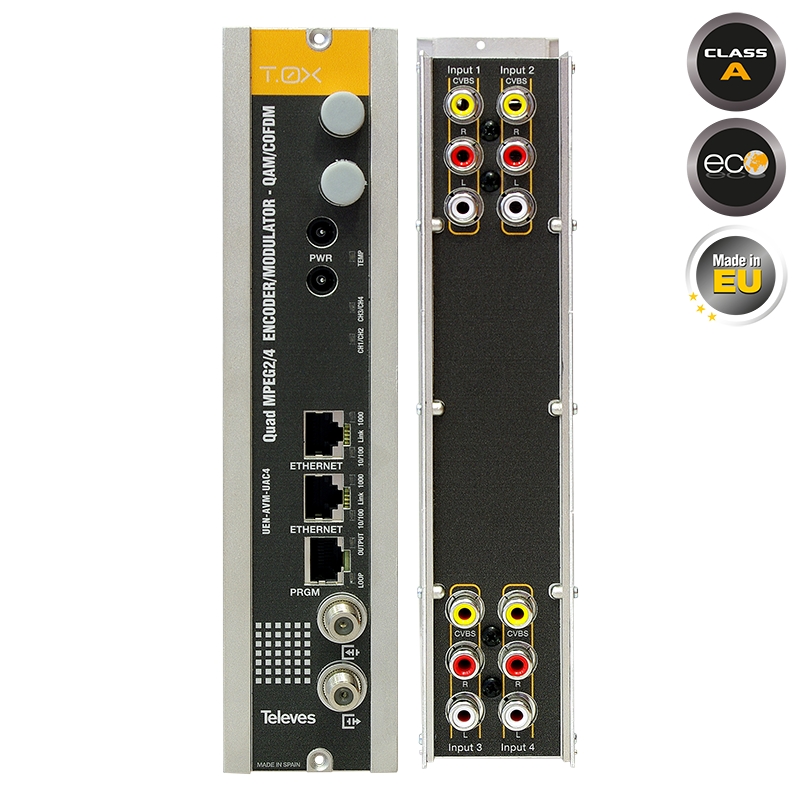 Τ.0Χ HEADEND / T.OX MODULATOR / 563822 T.0X QUAD Modulator AV to COFDM/QAM